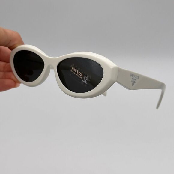 BRAND NEW PRADA PR26ZS 17K08Z Talc/Dark Grey Women Sunglasses - Picture 4 of 14